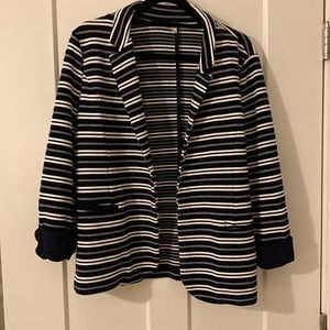 Skies Are Blue Knit Striped Blazer